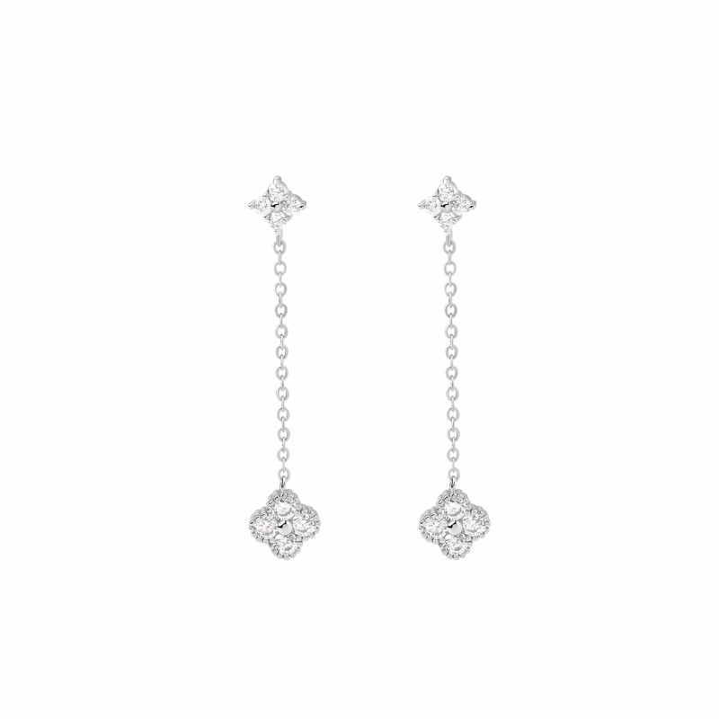 Boucles d'oreilles Trèfle argenté-Boucles d'oreilles-Enomis