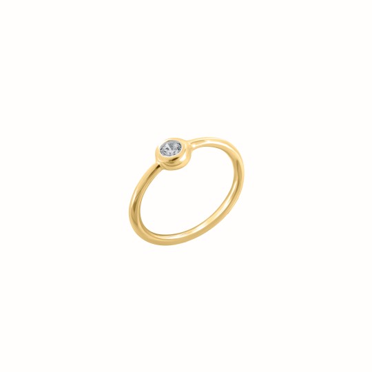 Bague plaqué or Solitaire