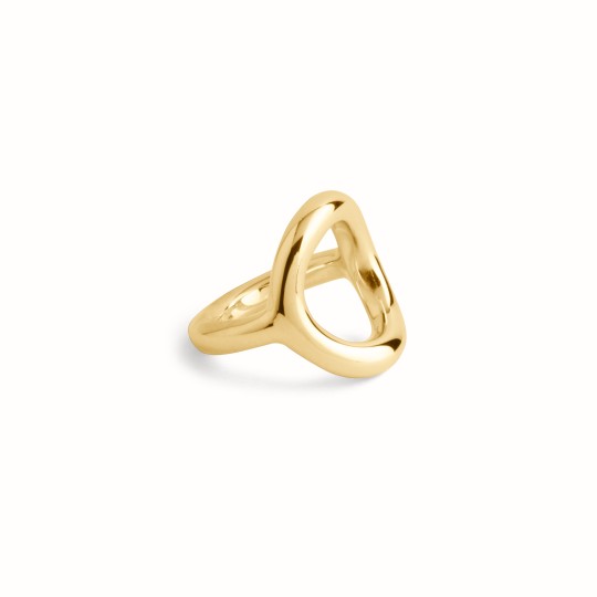 Ovale L gold-plated ring