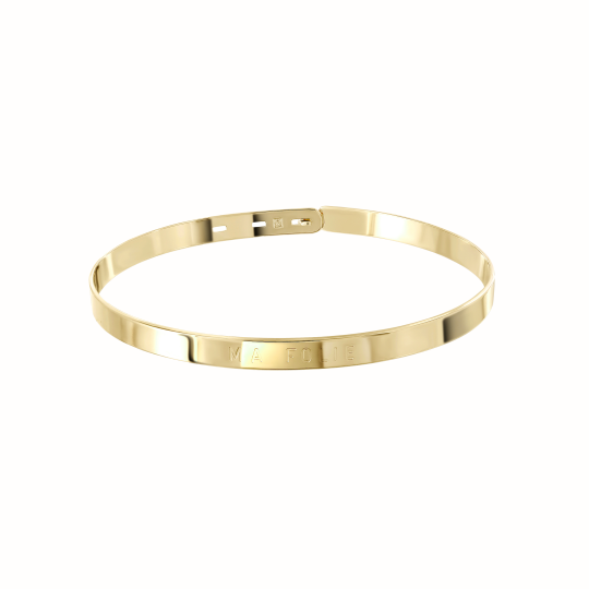 Jonc plaqué or jaune Ma folie