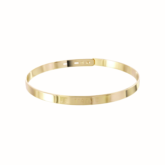 Jonc Je t'aime plaqué or