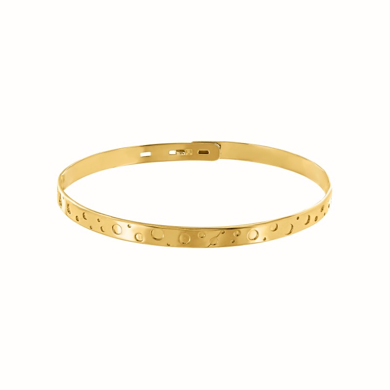 Jonc plaqué or jaune Bulles-Joncs à motifs-Enomis