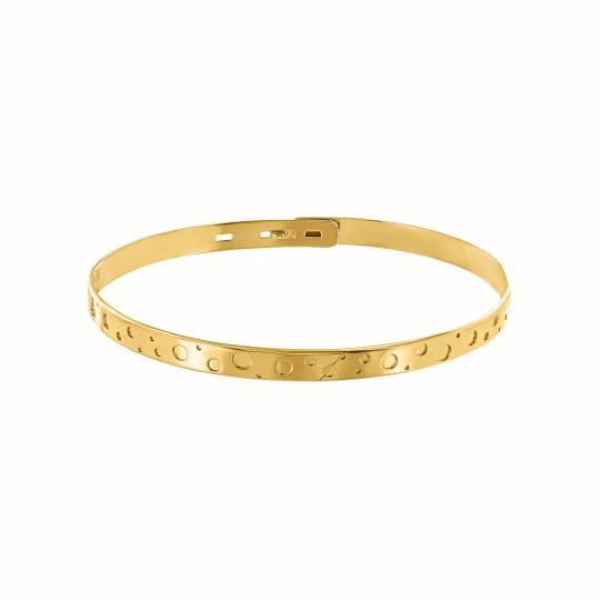 Jonc plaqué or jaune Bulles