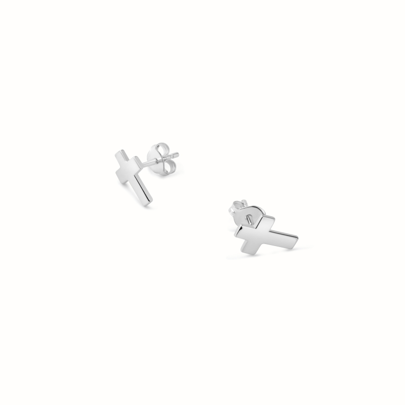 Boucles d'oreilles Croix argenté-Boucles d'oreilles-Enomis