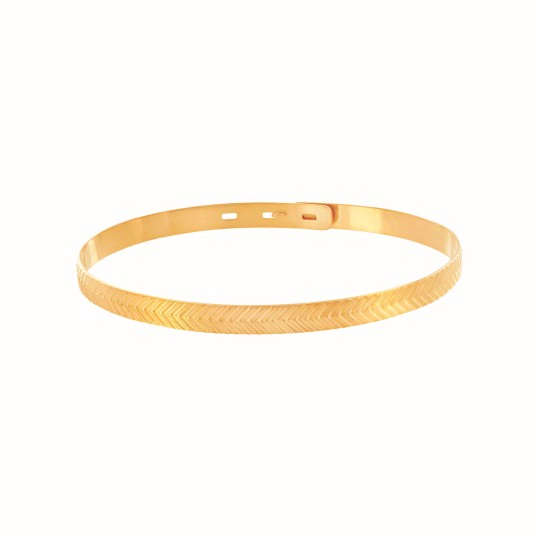 Jonc plaqué or jaune Chevron