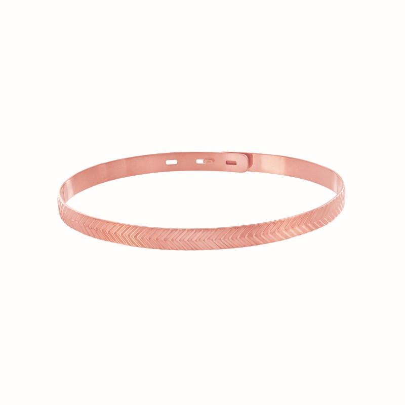 Jonc plaqué or rose Chevron-Joncs à motifs-Enomis