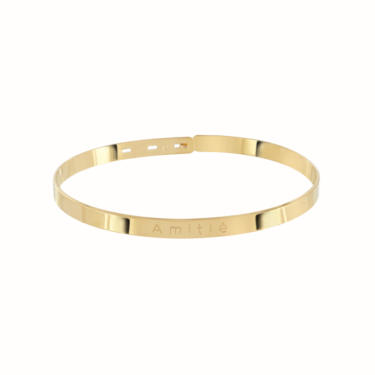 Jonc plaqué or jaune Amitié