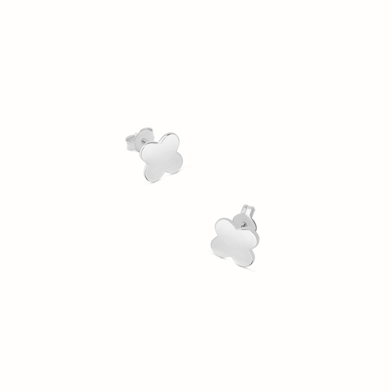 Boucles d'oreilles Trèfle argenté-Boucles d'oreilles-Enomis