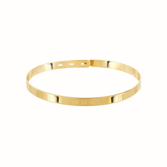 Jonc plaqué or jaune Amour