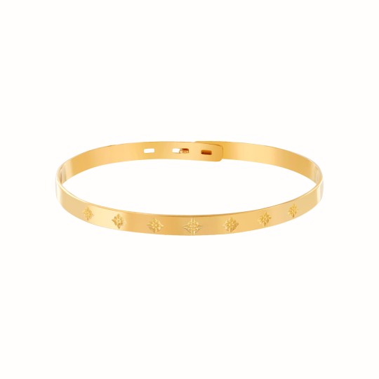 Jonc plaqué or jaune Etoile