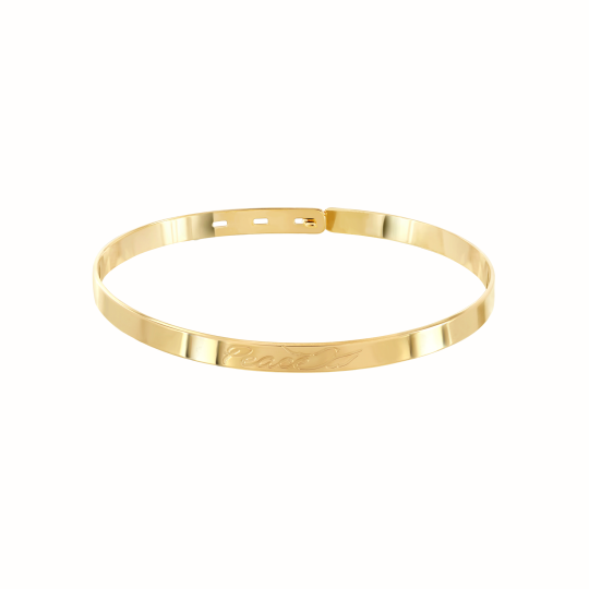 Jonc plaqué or jaune Peace