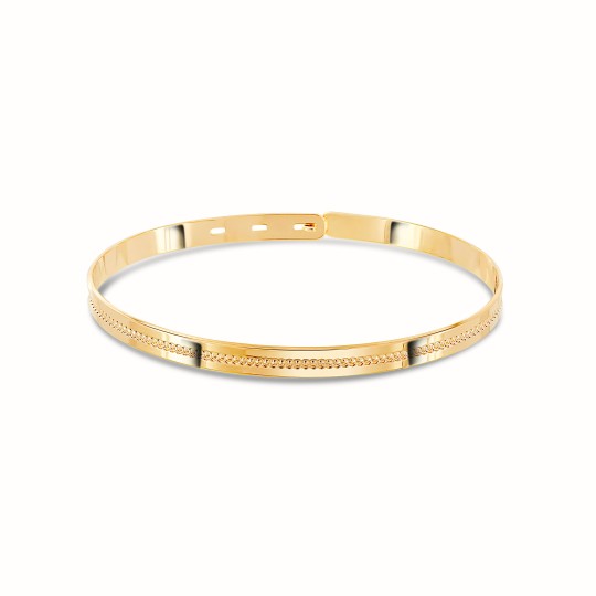 Beaded gold-plated bangle