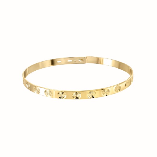 Spiral gold-plated bangle