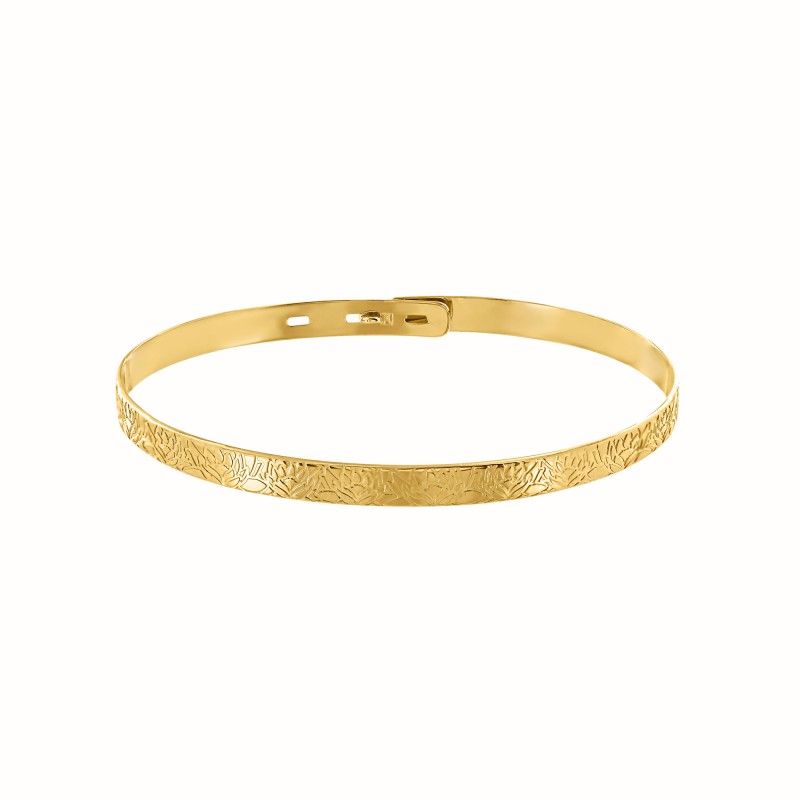 Jonc plaqué or jaune Nénuphar-Joncs à motifs-Enomis