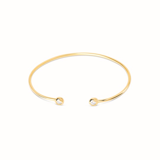 Jonc Solitaire plaqué or