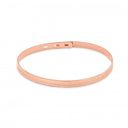 Pink gold plated beaded bangle