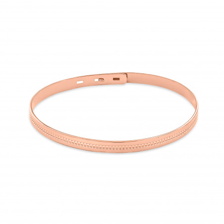 Pink gold plated beaded bangle