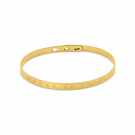 Yellow gold plated we love you Mom bangle