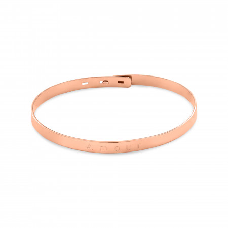Pink gold plated love bangle