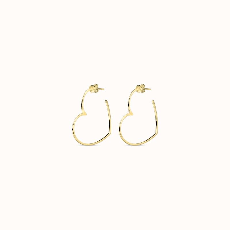 Boucles d'oreilles créoles Coeur L doré-Boucles d'oreilles-Enomis