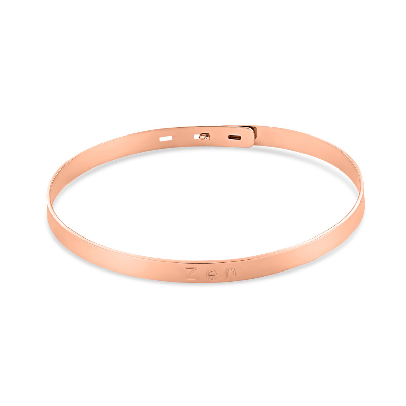 Pink gold plated zen bangle-Message bangles-Enomis