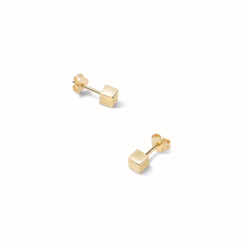 Boucles d'oreilles Puce Cube plaqué or-Boucles d'oreilles-Enomis