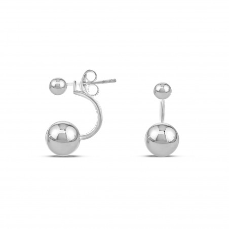 Silver pearl duo earrings