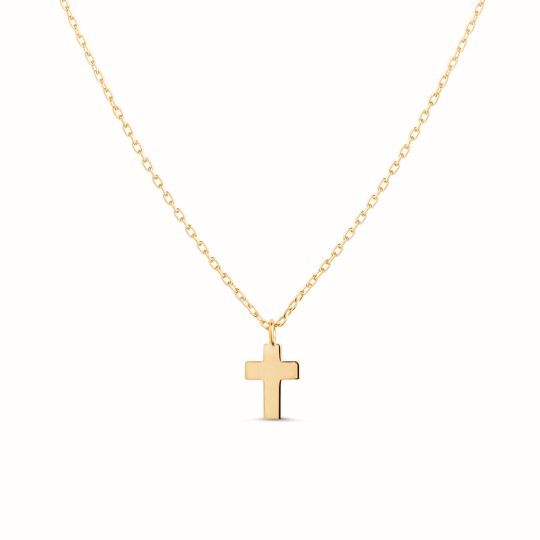 Collier Croix S plaqué or