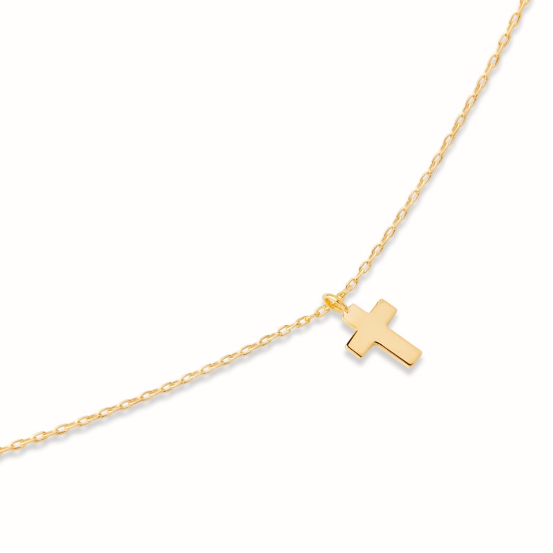 Collier Croix S plaqué or-Tous les colliers-Enomis
