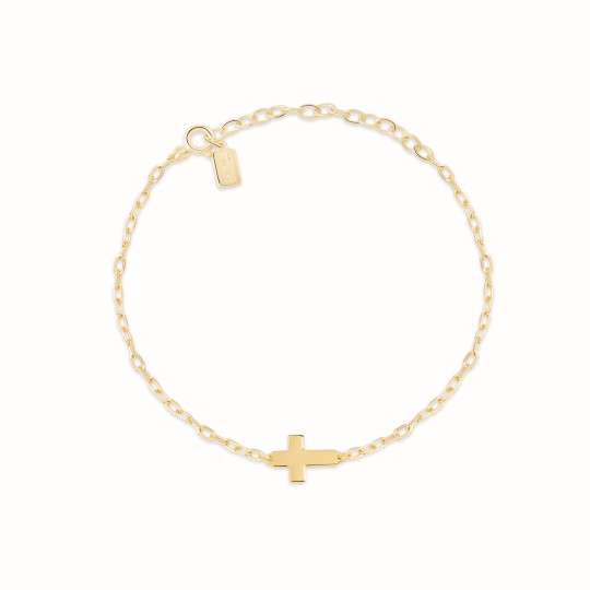 Bracelet Croix S plaqué or