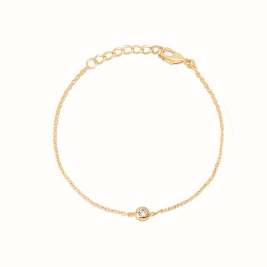 Bracelet Solitaire plaqué or