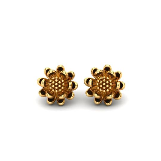 Boucles d'oreilles Fleur plaqué or