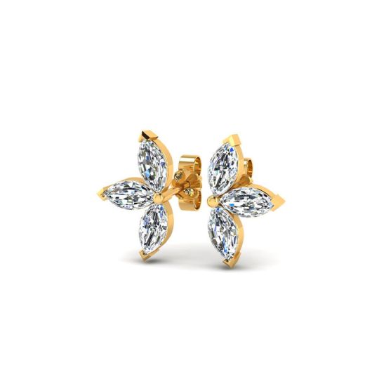 Boucles d'oreilles Rose plaqué or
