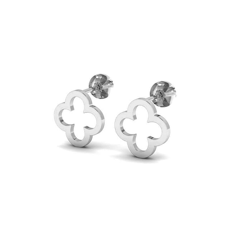 Boucles d'oreilles Trèfle argenté-Boucles d'oreilles-Enomis