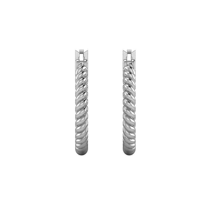 Créoles torsadées M argenté-Boucles d'oreilles-Enomis