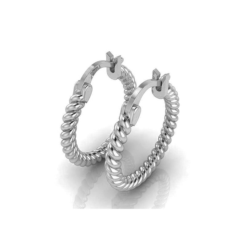 Créoles torsadées M argenté-Boucles d'oreilles-Enomis