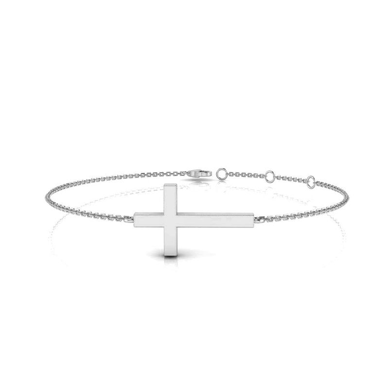 Bracelet Croix M argenté-Bracelets fins-Enomis