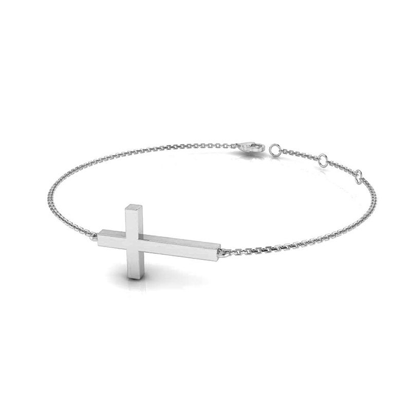 Bracelet Croix M argenté-Bracelets fins-Enomis