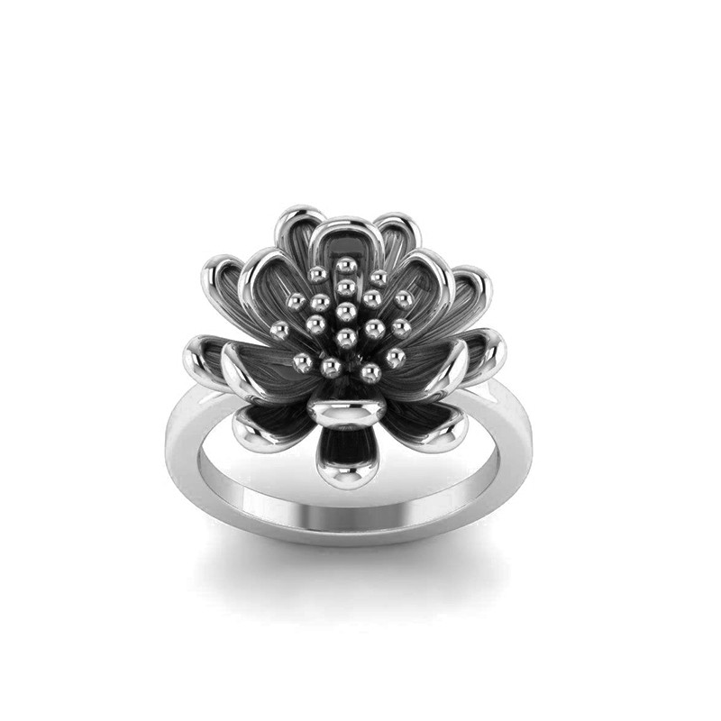 Bague Fleur Argenté-Bagues-Enomis