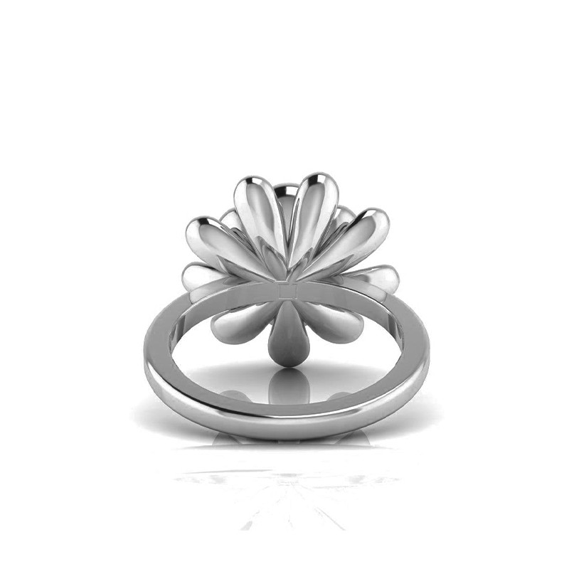 Bague Fleur Argenté-Bagues-Enomis