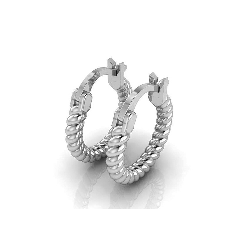 Créoles torsadées S argenté-Boucles d'oreilles-Enomis