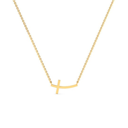 Collier Croix M plaqué or