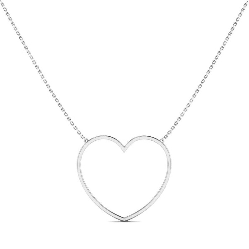 Collier Coeur XL argenté-Tous les colliers-Enomis