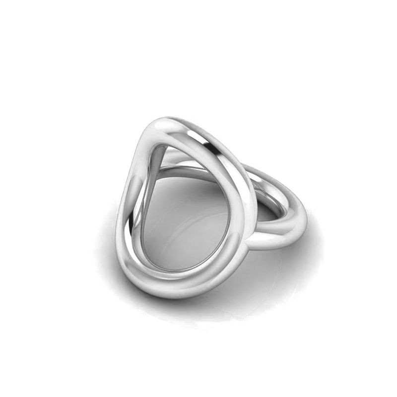 Bague Ovale L argenté-Bagues-Enomis