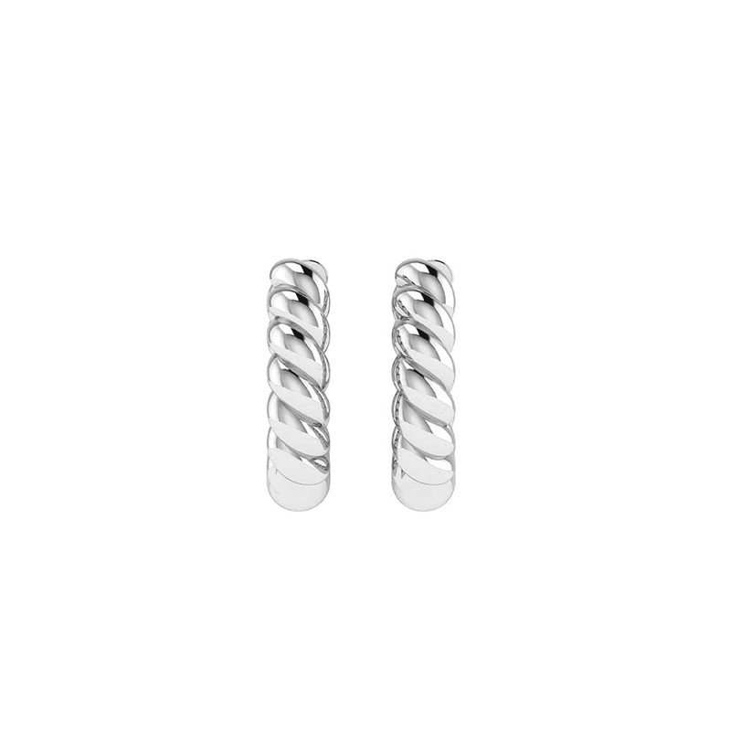Créoles torsadées XS argenté-Boucles d'oreilles-Enomis