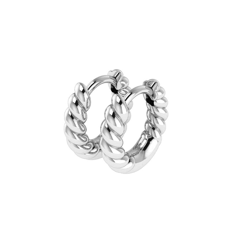 Créoles torsadées XS argenté-Boucles d'oreilles-Enomis