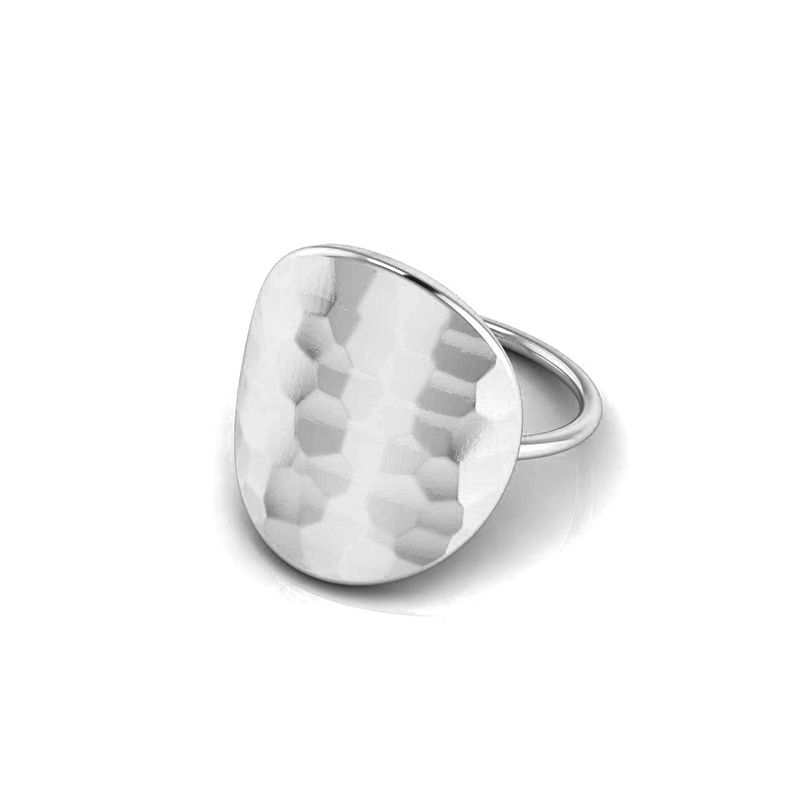 Bague Ovale Martelée argenté-Bagues-Enomis