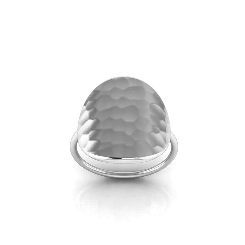 Bague Ovale Martelée argenté-Bagues-Enomis