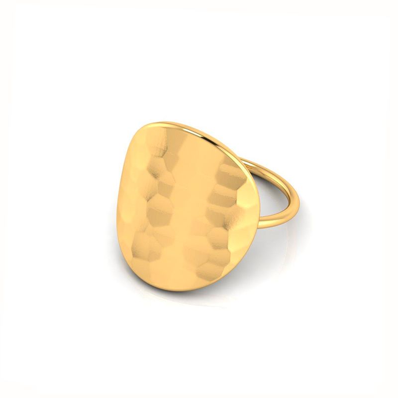 Bague Ovale Martelée plaquée or-Bagues-Enomis