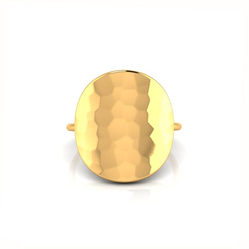 Bague Ovale Martelée plaquée or-Bagues-Enomis
